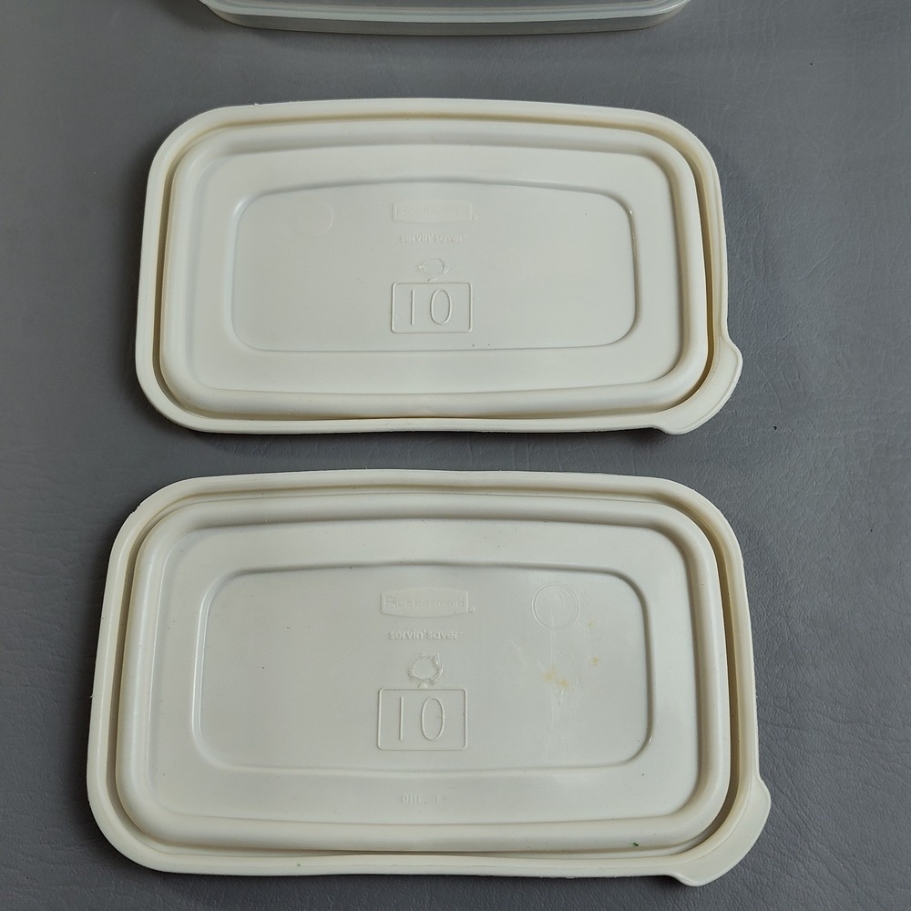 Rubbermaid Servin Saver Lot Of 3- (2) #10 12 Oz & #10 17 Cup Almond Rectangle - Picture 16 of 16